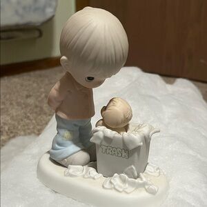 Adorable Boy and Duck Figurine